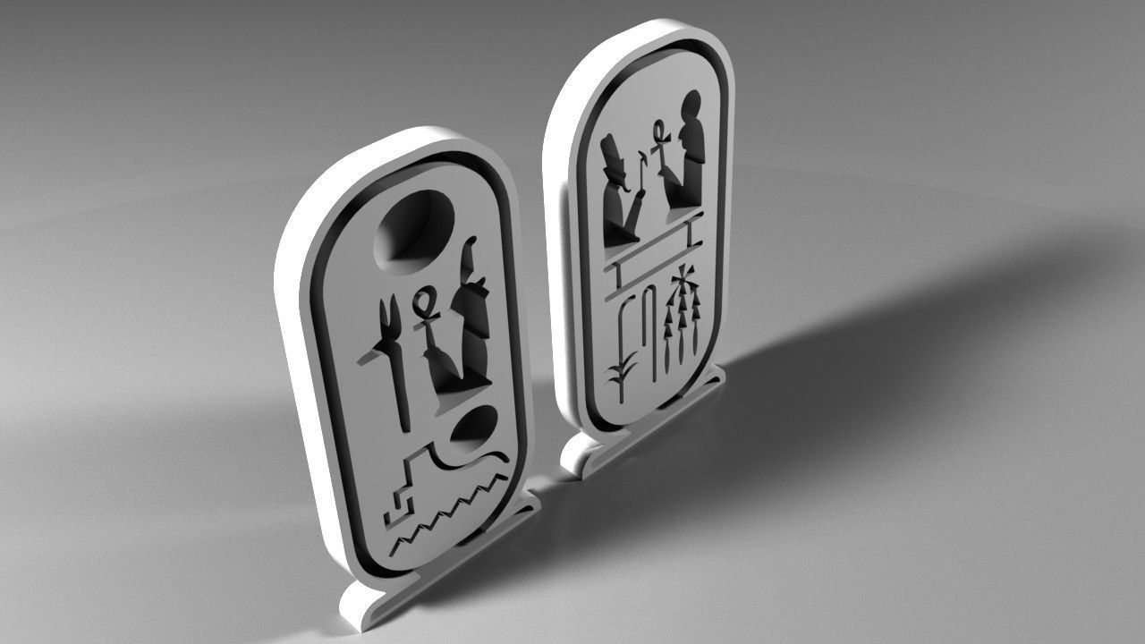 Ramses Cartouche Egyptian STL for 3D Printing and Jewelry Design 3D print model_3