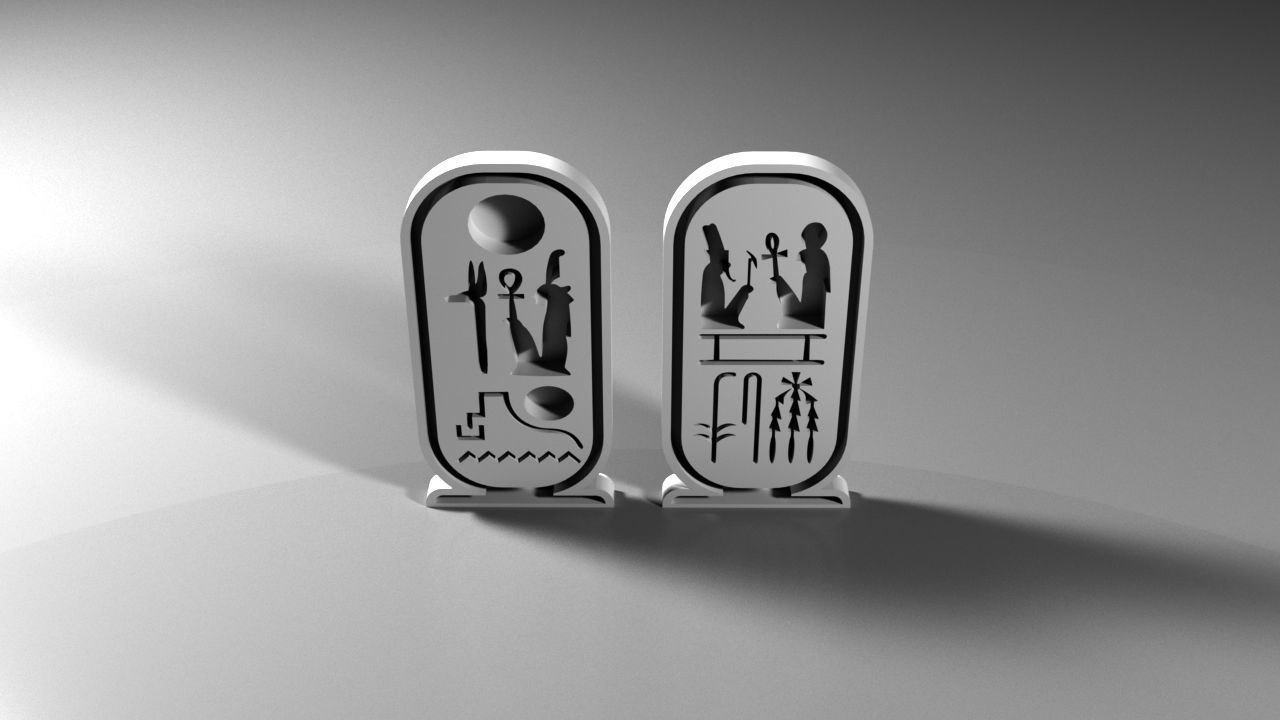 Ramses Cartouche Egyptian STL for 3D Printing and Jewelry Design 3D print model_5