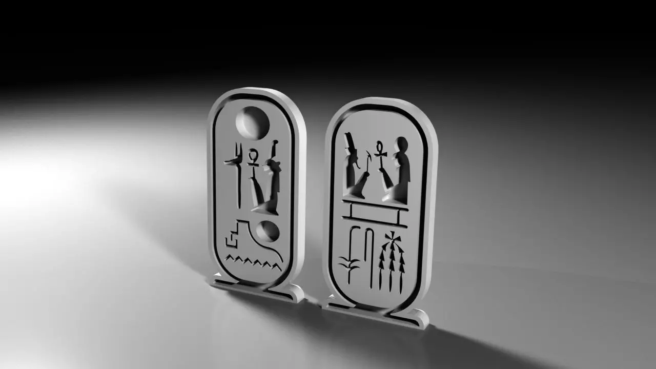 Ramses Cartouche Egyptian STL for 3D Printing and Jewelry Design 3D print model_0