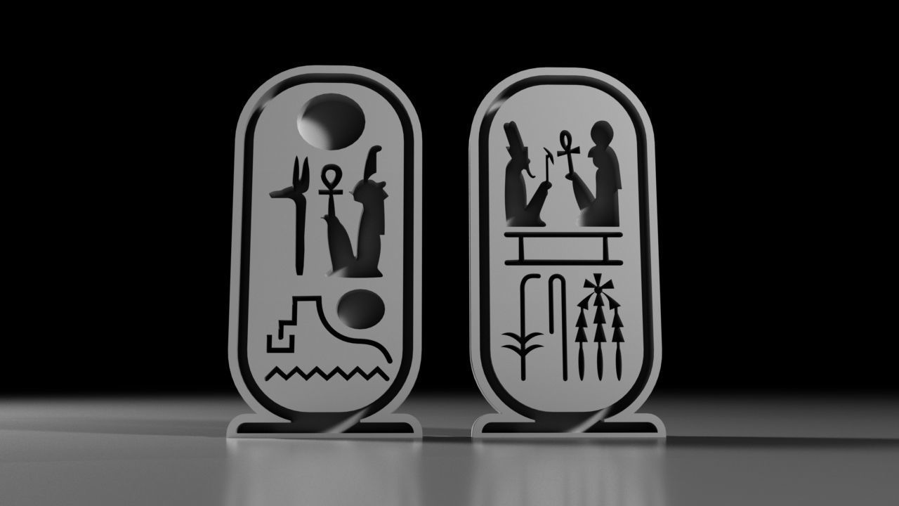 Ramses Cartouche Egyptian STL for 3D Printing and Jewelry Design 3D print model_4