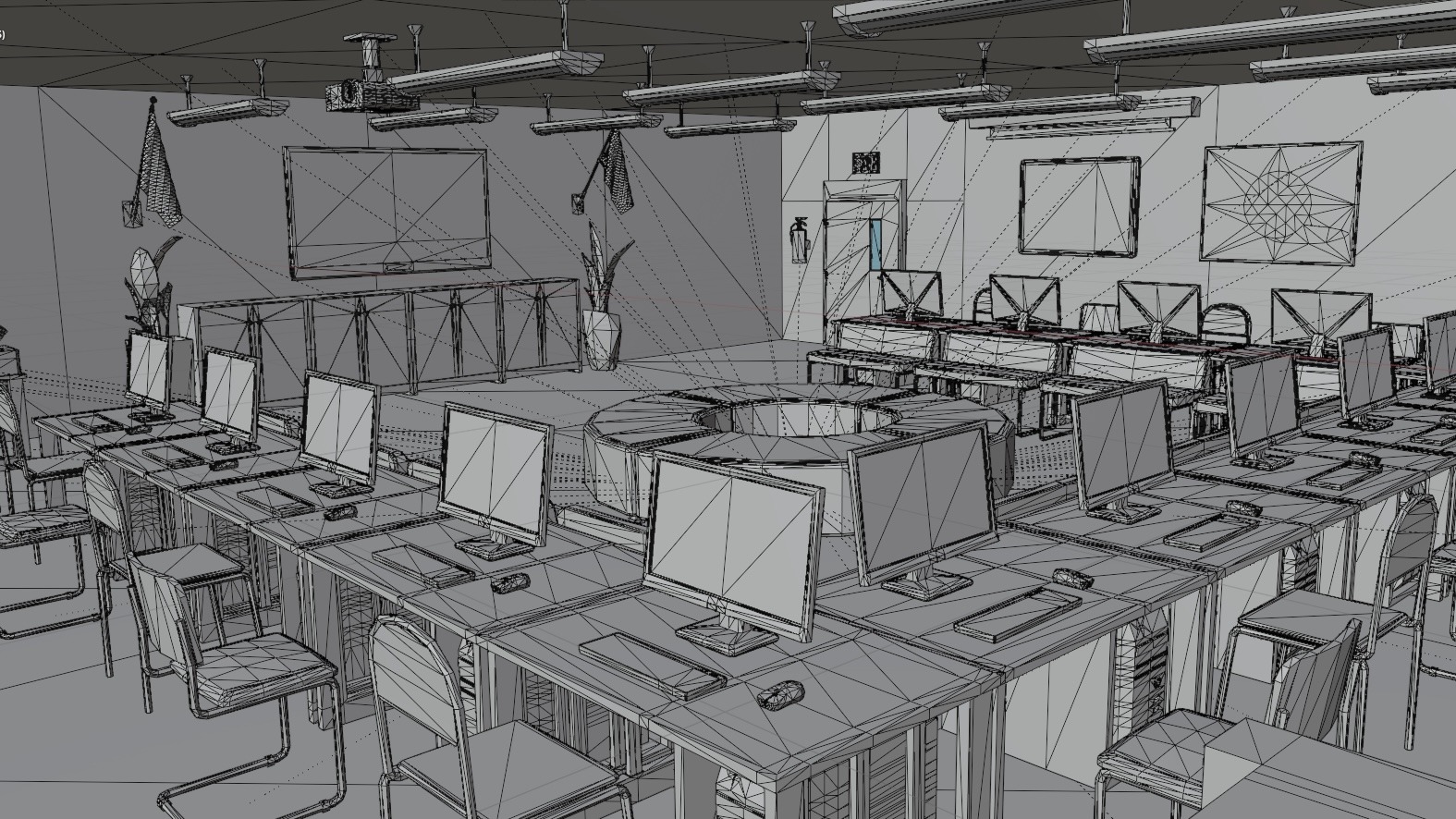 School Classroom - 7 interiors pack Low-poly 3D model_10