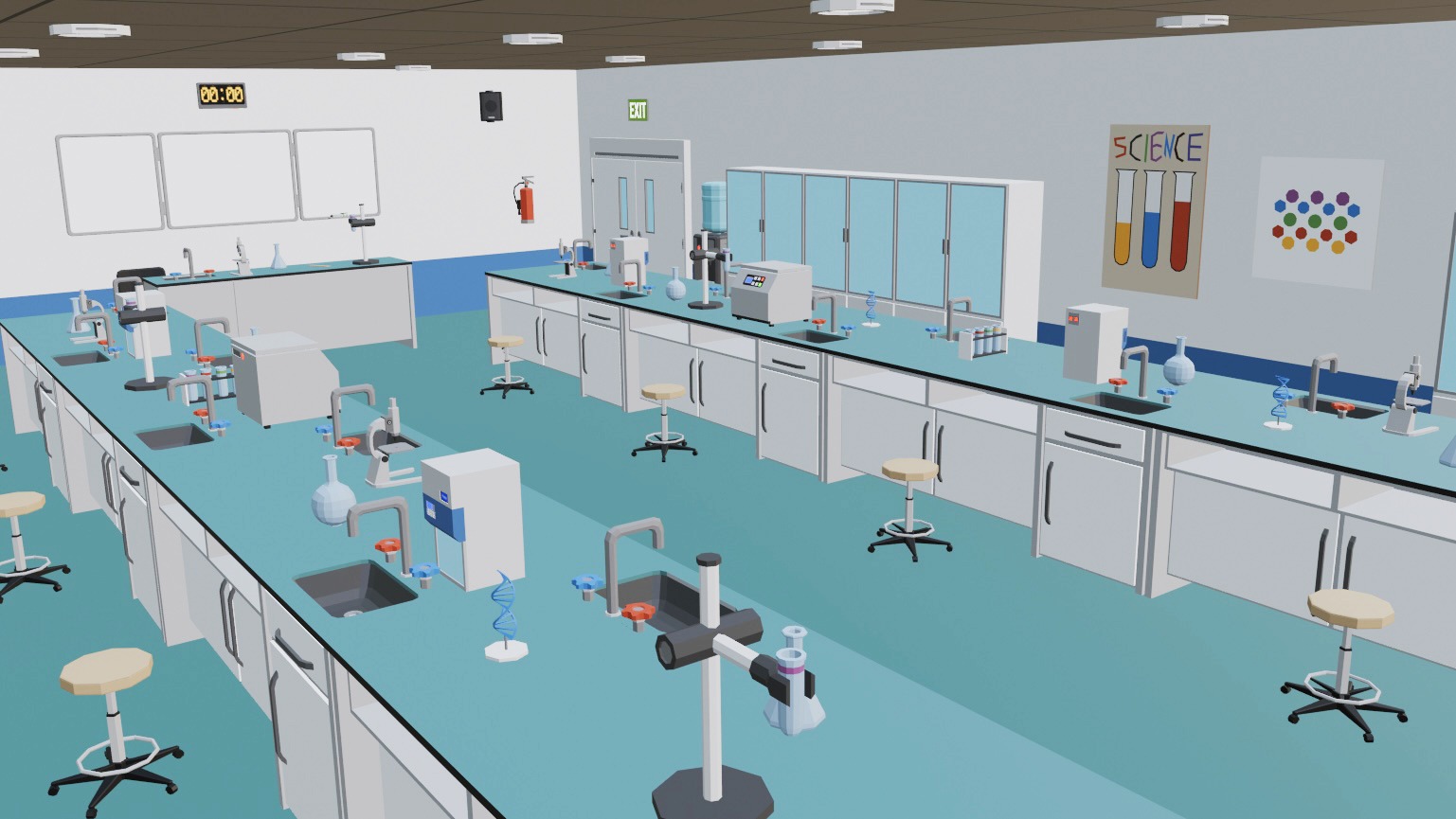 School Classroom - 7 interiors pack Low-poly 3D model_7