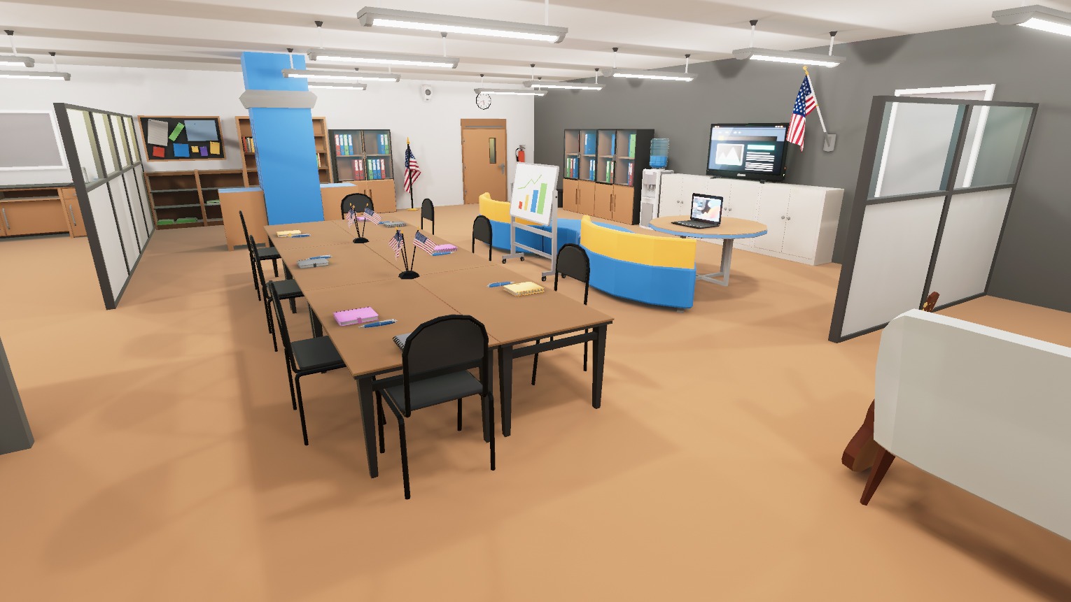 School Classroom - 7 interiors pack Low-poly 3D model_3