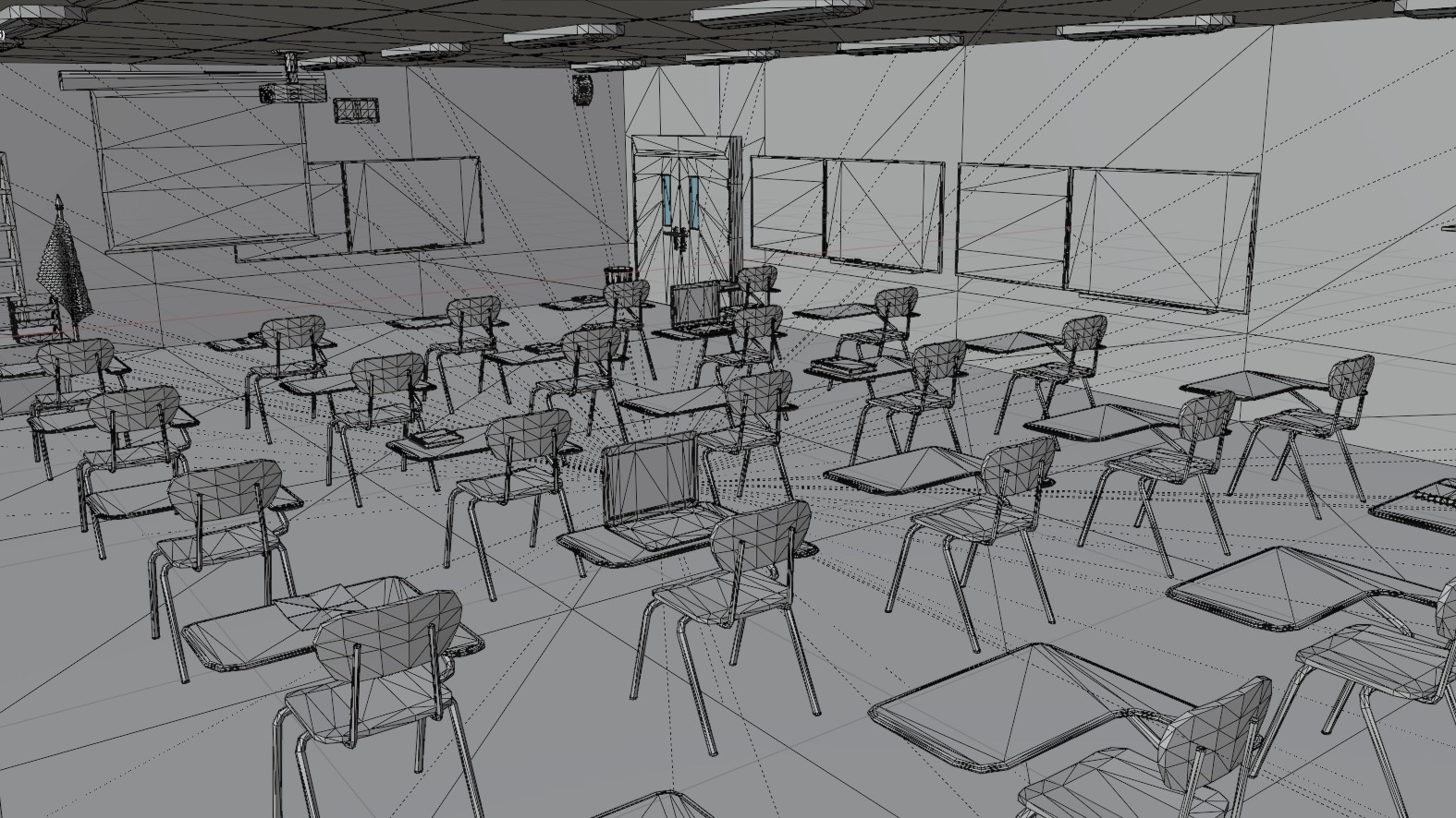 School Classroom - 7 interiors pack Low-poly 3D model_15