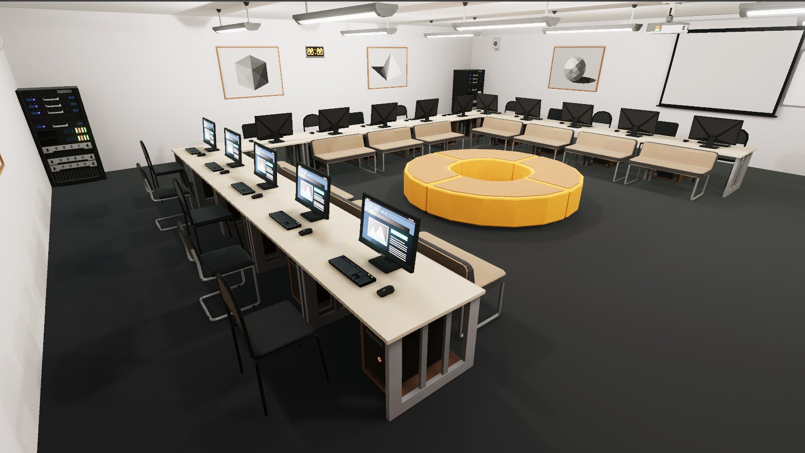 School Classroom - 7 interiors pack Low-poly 3D model_4