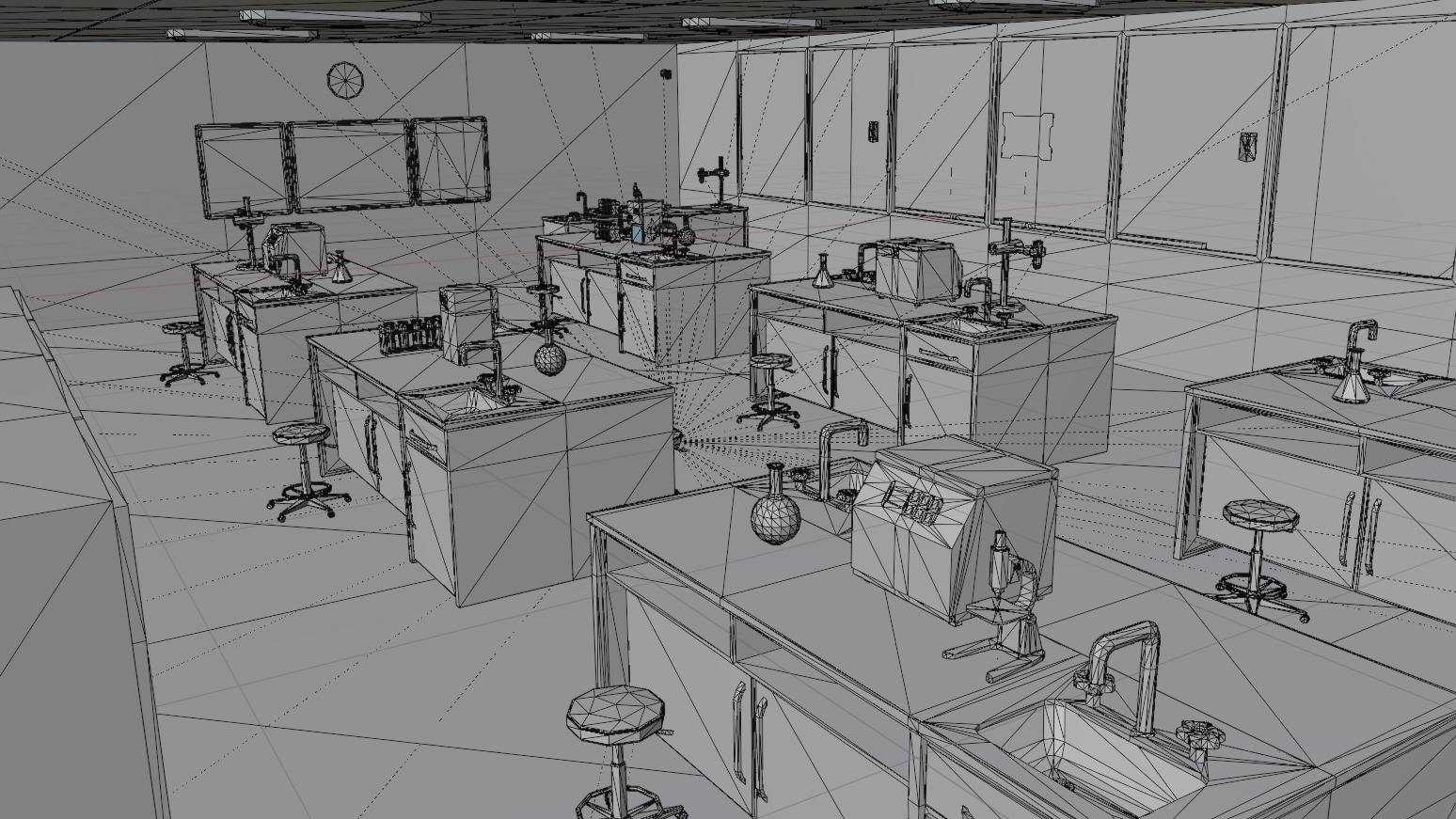 School Classroom - 7 interiors pack Low-poly 3D model_9