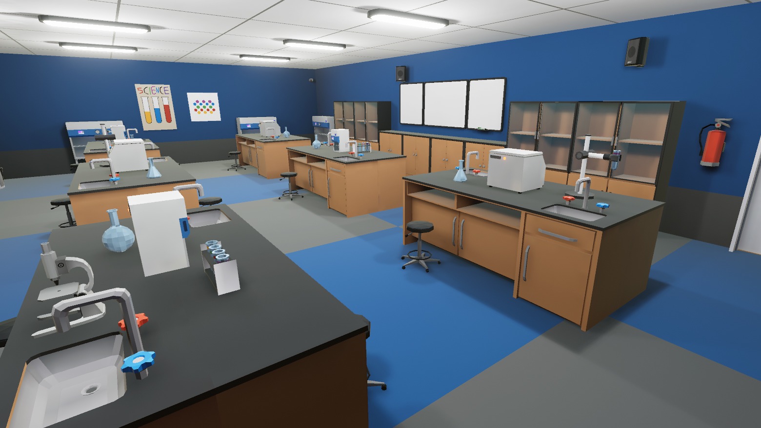 School Classroom - 7 interiors pack Low-poly 3D model_8