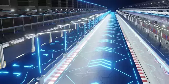 Generic Race Track futuristic Low-poly 3D model