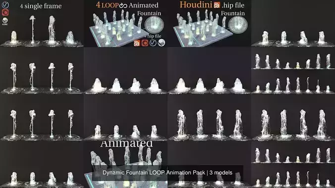 Dynamic Fountain LOOP Animation Pack