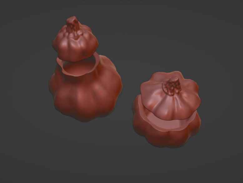 Ready stl file for a pumpkin jar 3D print model_5