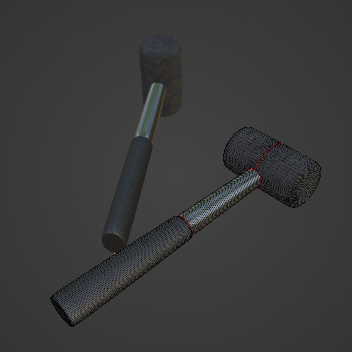 Rubber Mallet B 01 3D model_7