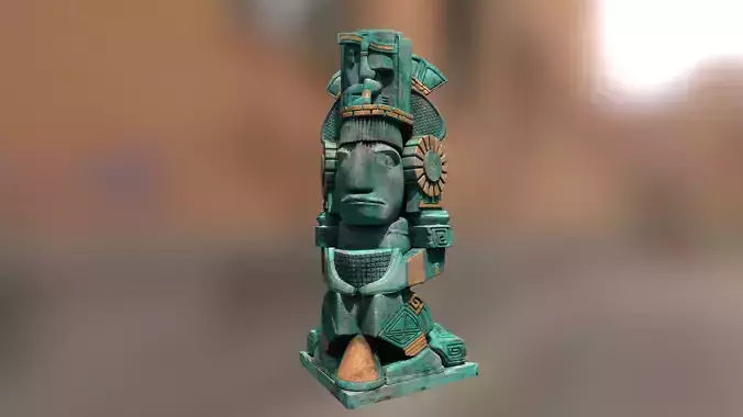 Mexico deity mayan statue 3D model