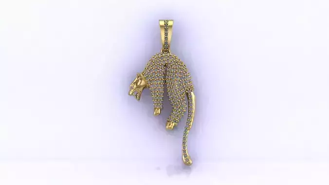 Panther Pendant With Stone models 3D Printable STL 3D