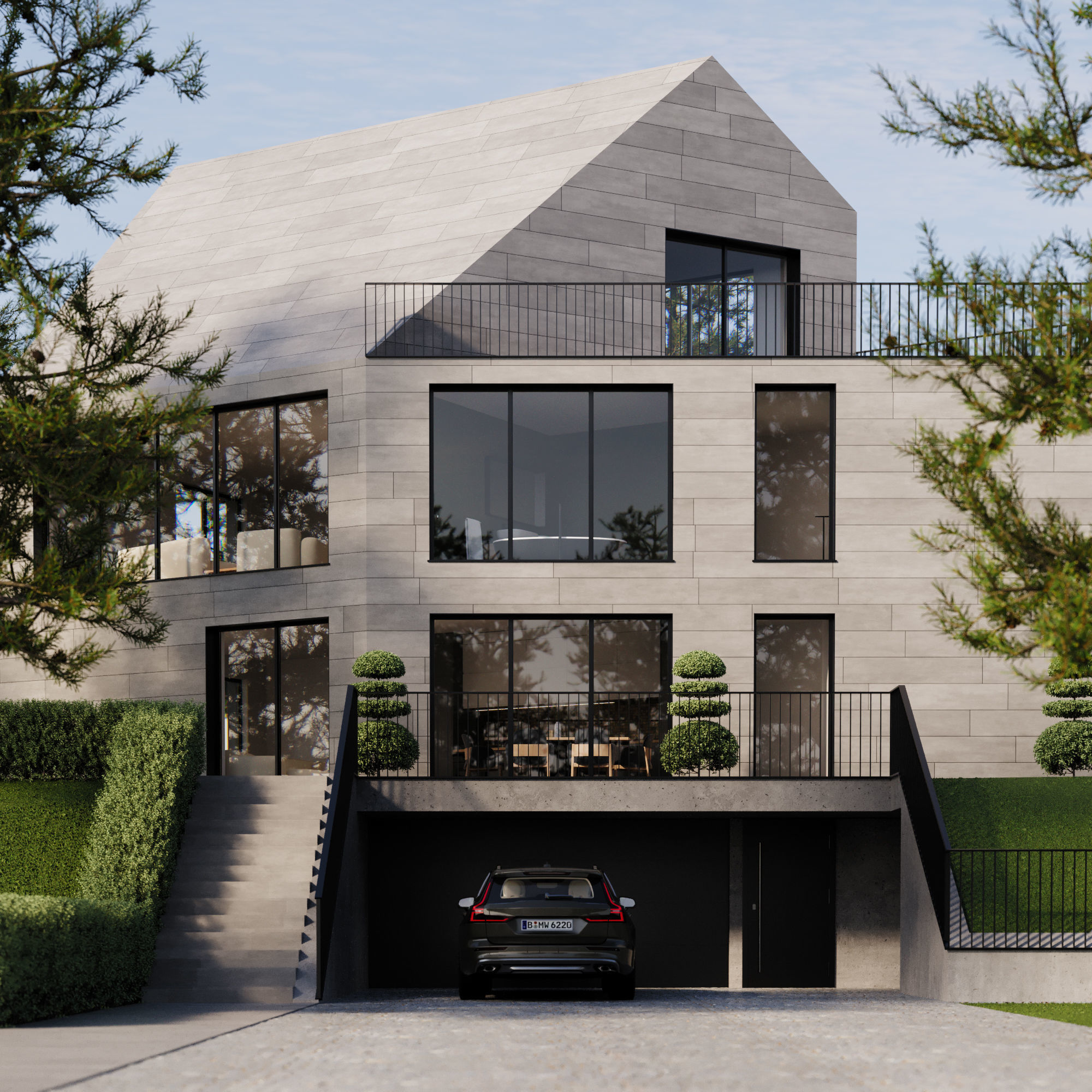 Modern villa - DAY VIEW 3D model_2