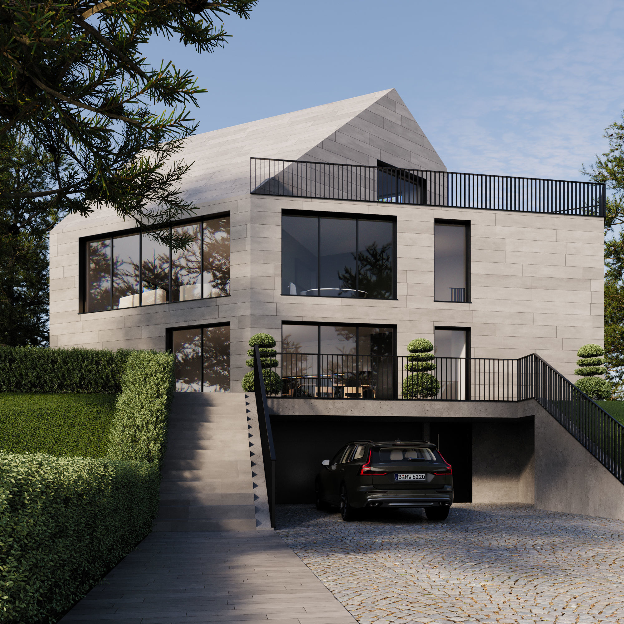 Modern villa - DAY VIEW 3D model_1