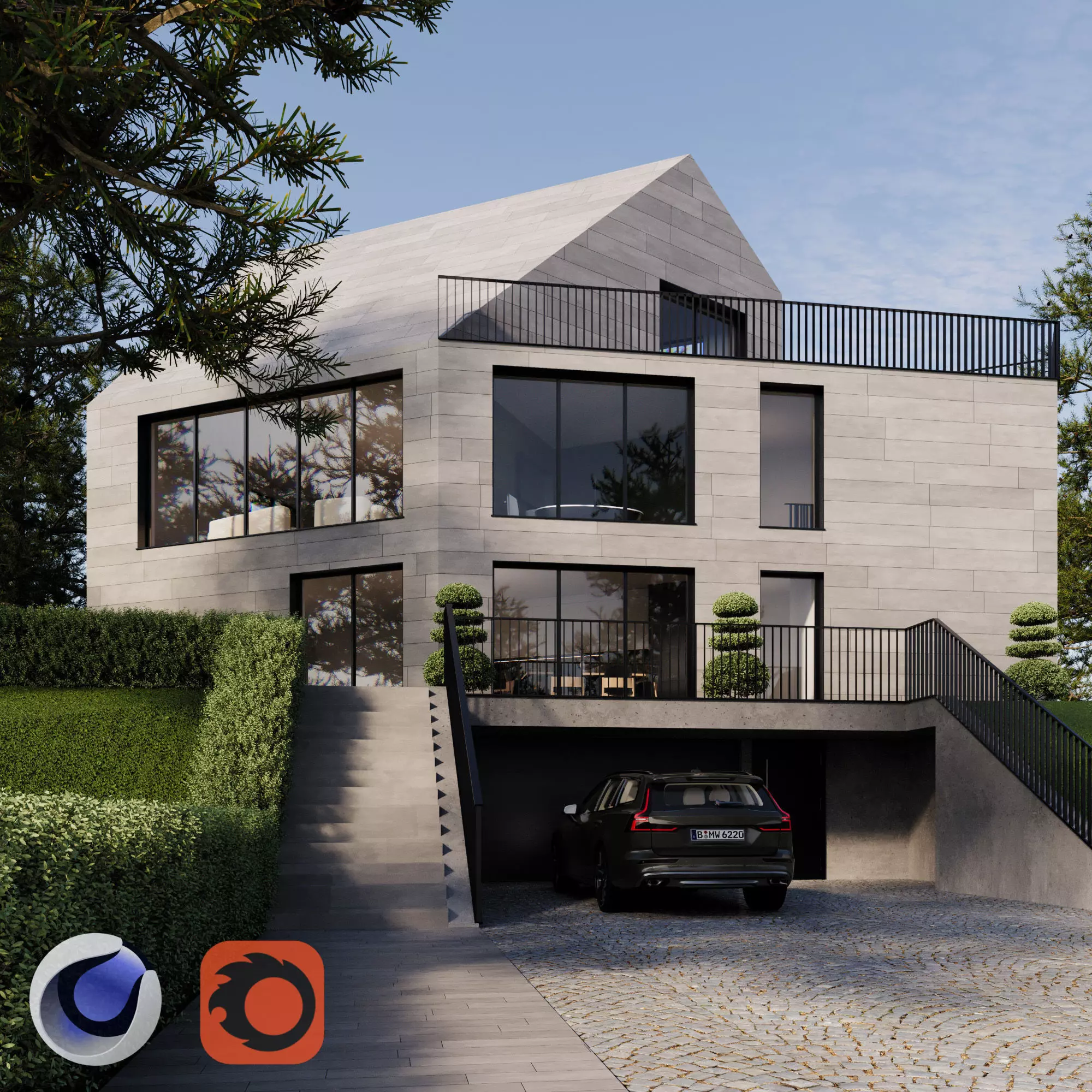 Modern villa - DAY VIEW 3D model_0
