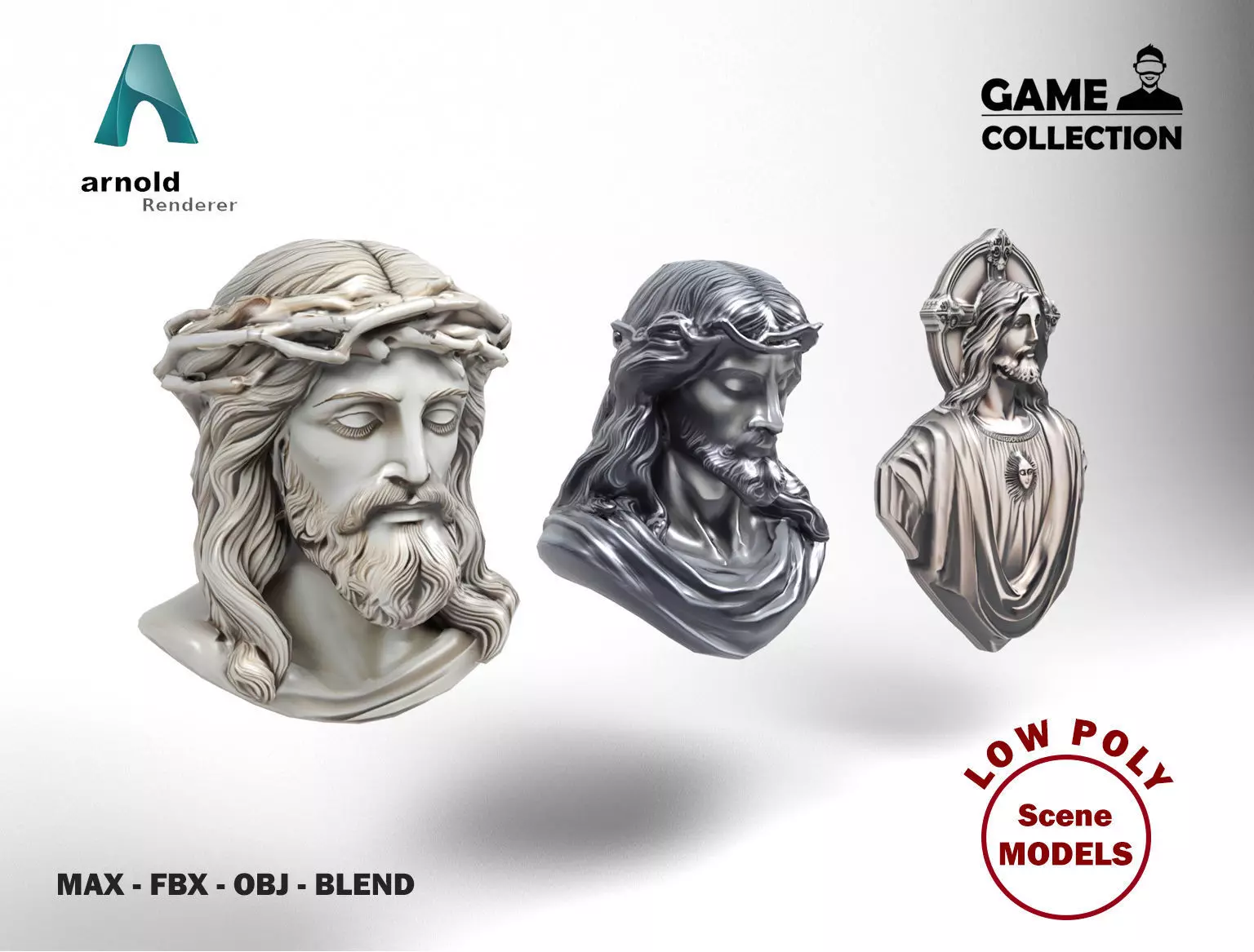 Christ models pack Low-poly 3D model_0