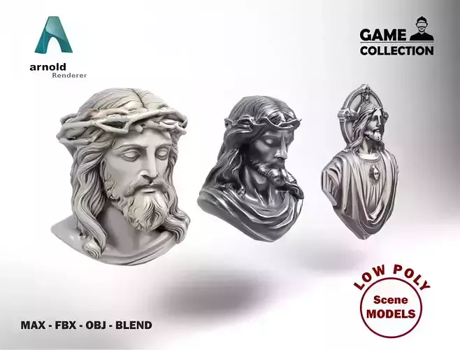 Christ models pack Low-poly 3D model