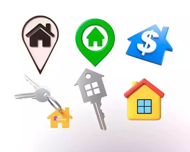 Home icons 3D model