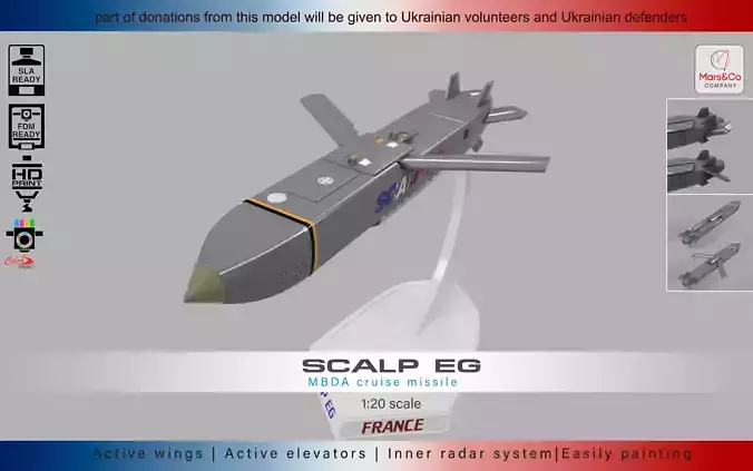 Scalp EG cruise missile high quality 3d print model