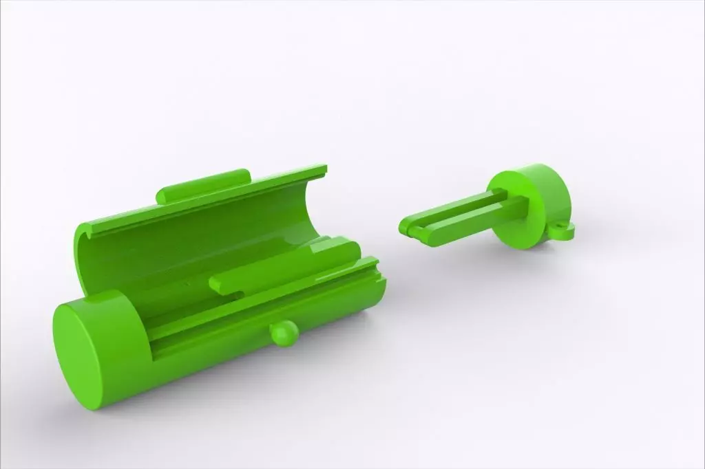 ROUND LOCK BOX CLASP 6MM FOR NECKLACE CHAIN  3D print model_0