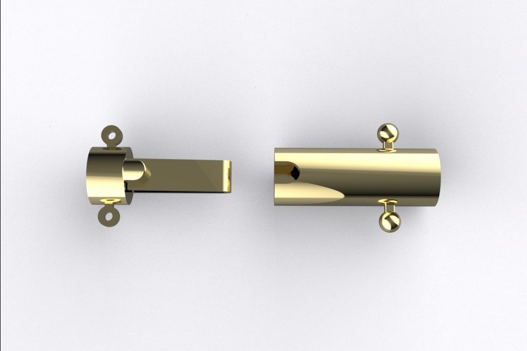 ROUND LOCK BOX  CLASP 5 MM FOR NECKLACE CHAIN  3D print model_6