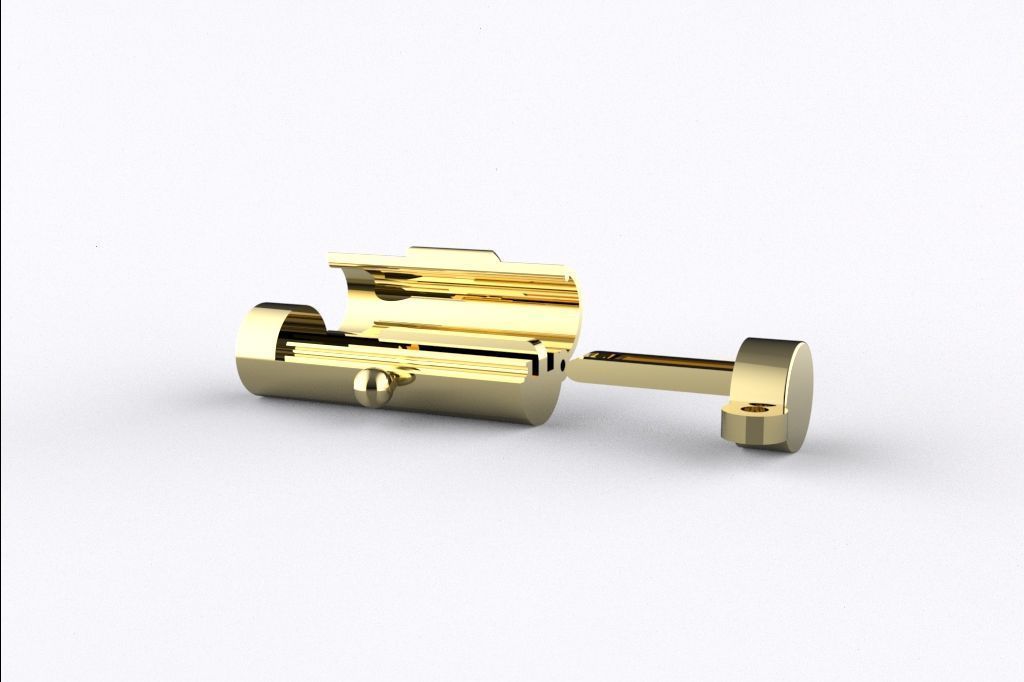 ROUND LOCK BOX  CLASP 5 MM FOR NECKLACE CHAIN  3D print model_4