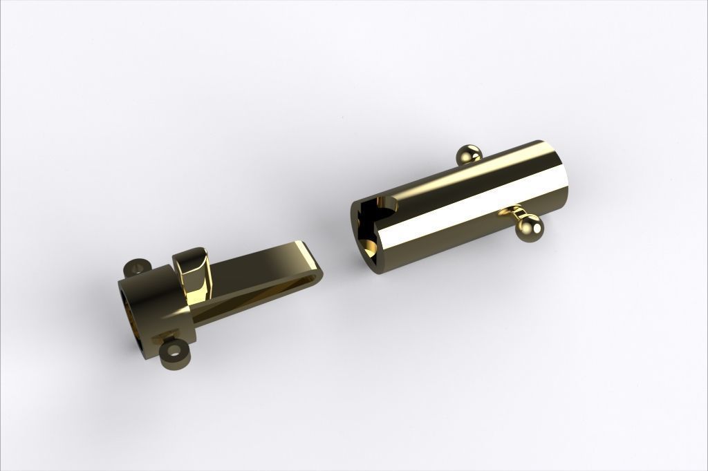 ROUND LOCK BOX CLASP 4MM FOR NECKLACE CHAIN  3D print model_6