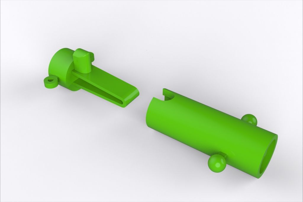 ROUND LOCK BOX CLASP 4MM FOR NECKLACE CHAIN  3D print model_9