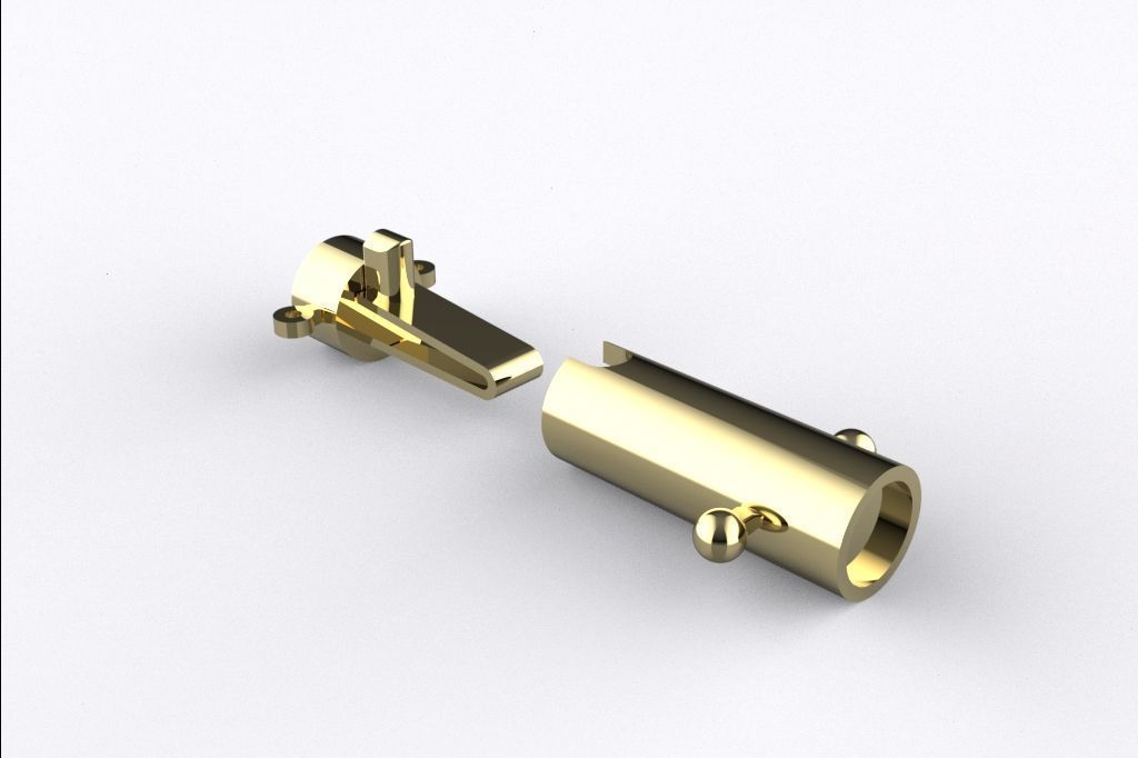 ROUND LOCK BOX CLASP 4MM FOR NECKLACE CHAIN  3D print model_2