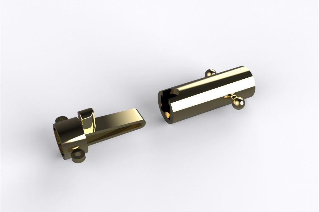 ROUND LOCK BOX CLASP 4MM FOR NECKLACE CHAIN  3D print model_3