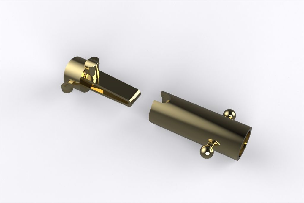 ROUND LOCK BOX CLASP 4MM FOR NECKLACE CHAIN  3D print model_4