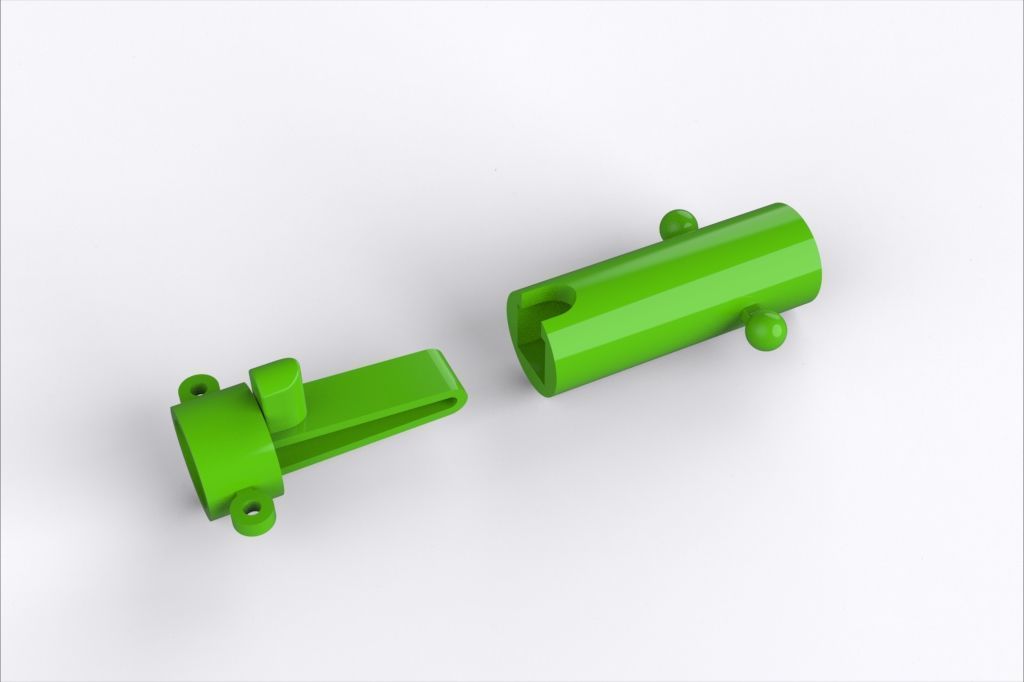 ROUND LOCK BOX CLASP 4MM FOR NECKLACE CHAIN  3D print model_7