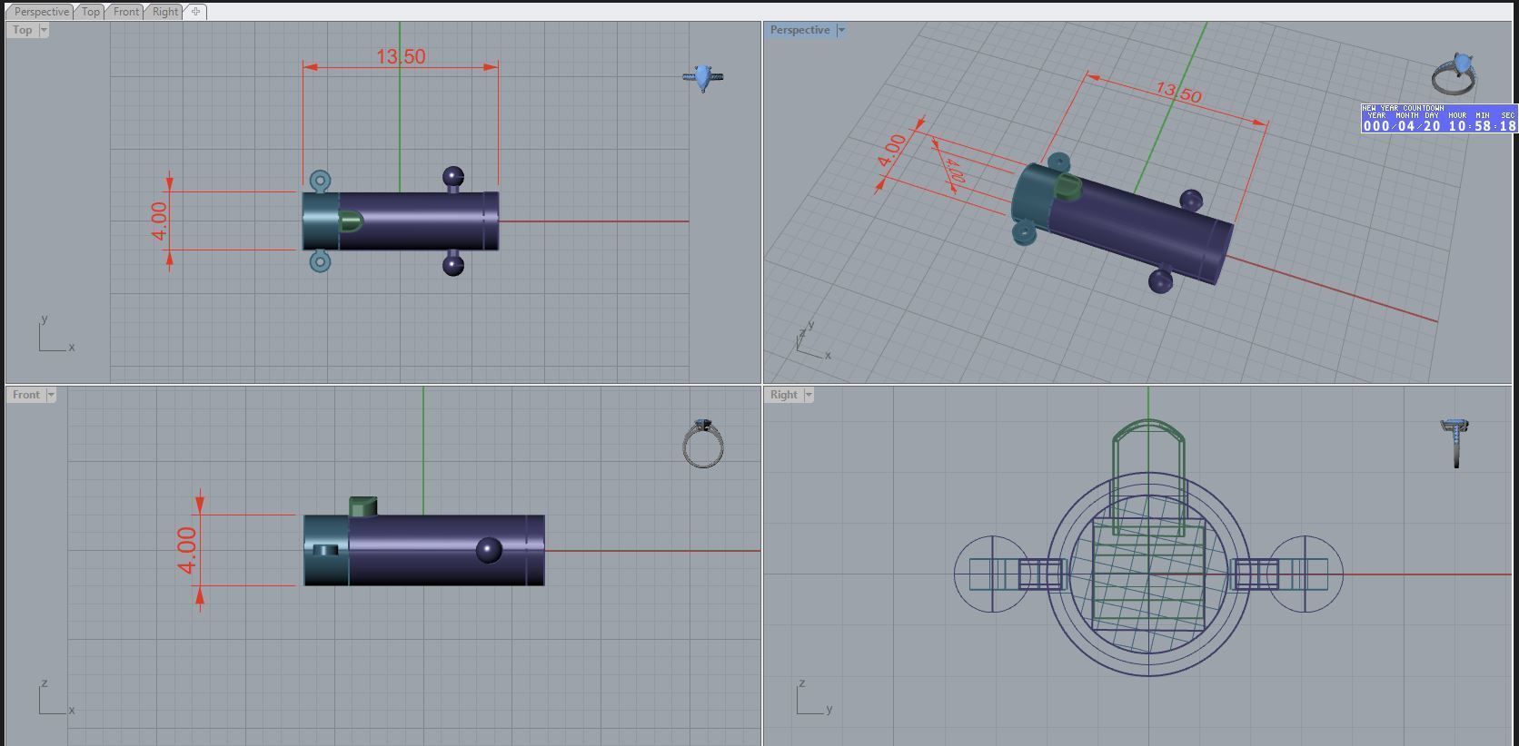 ROUND LOCK BOX CLASP 4MM FOR NECKLACE CHAIN  3D print model_1
