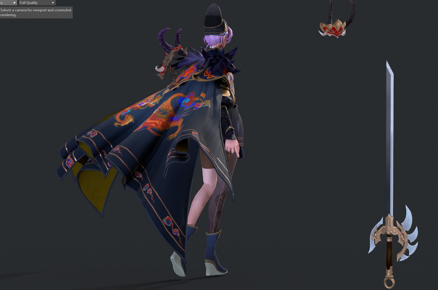 female assassin 3D model_3