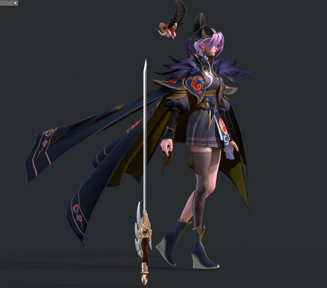 female assassin 3D model_5