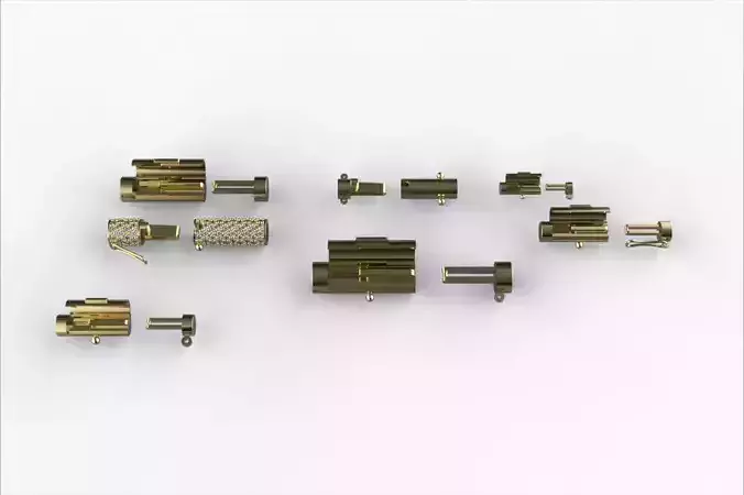 MULTI SIZE ROUND  LOCK BOX  CLASP COLLECTION 3D print model