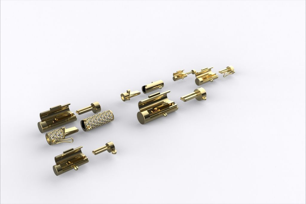 MULTI SIZE ROUND  LOCK BOX  CLASP COLLECTION 3D print model_2