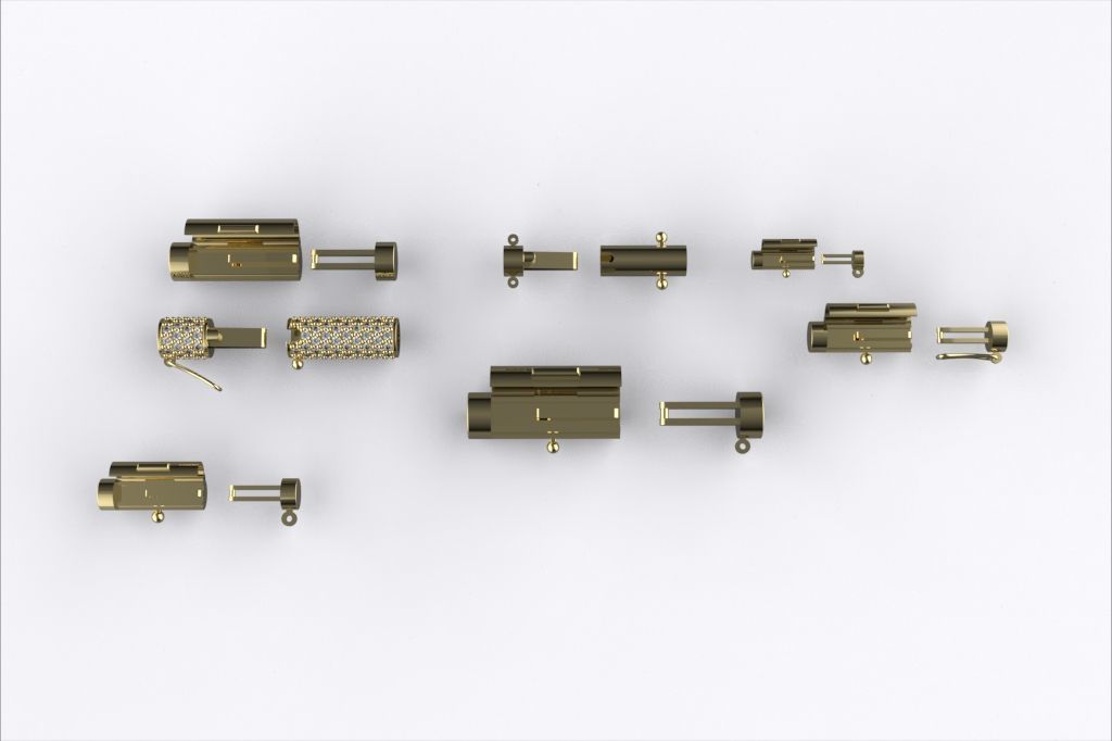 MULTI SIZE ROUND  LOCK BOX  CLASP COLLECTION 3D print model_3