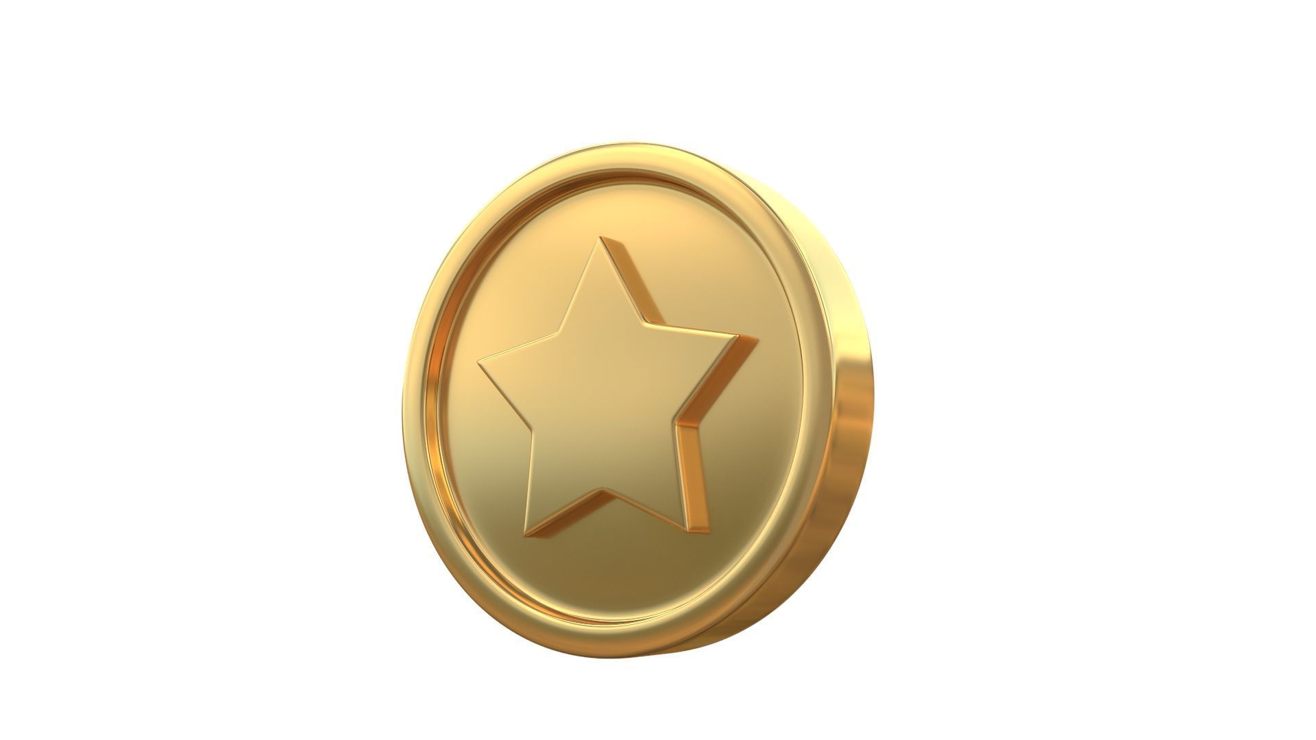 Star coin 3D model_4