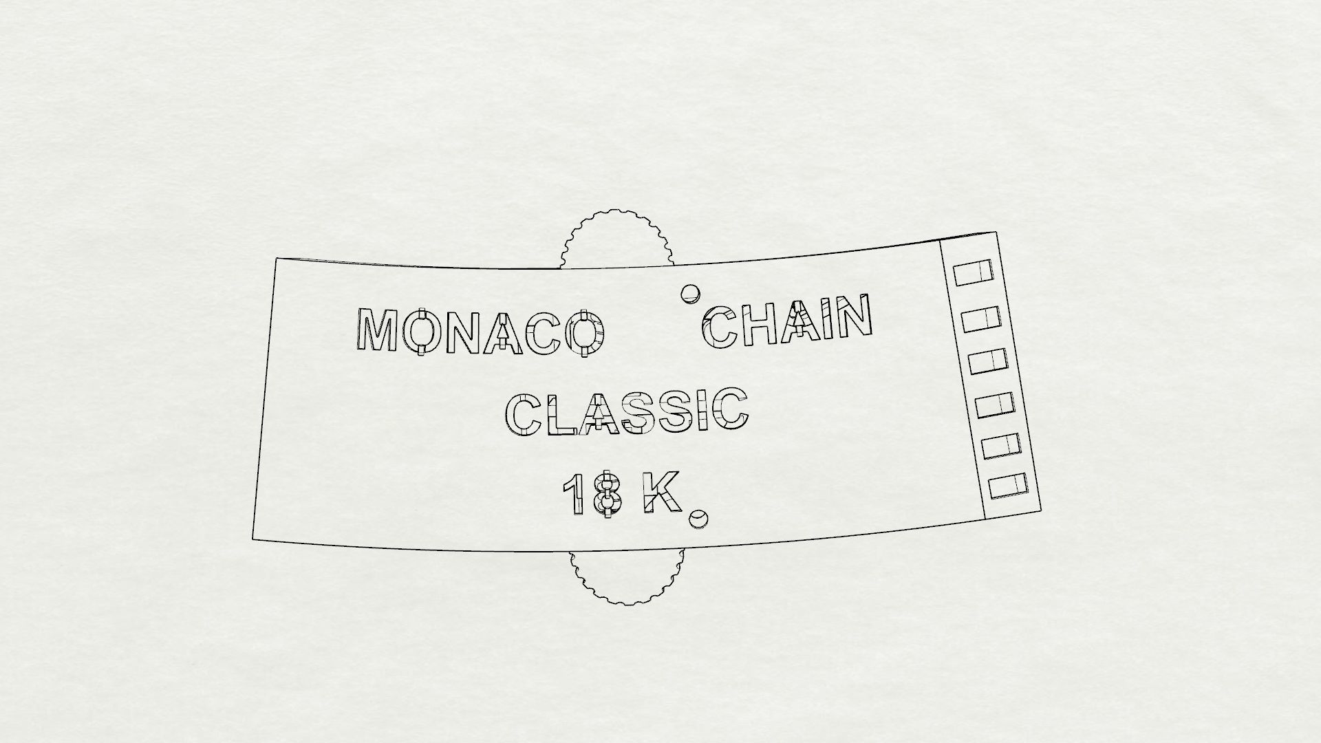 MONACO LOCK CHAIN  14MM WITH DIAMONDS  3D print model_8