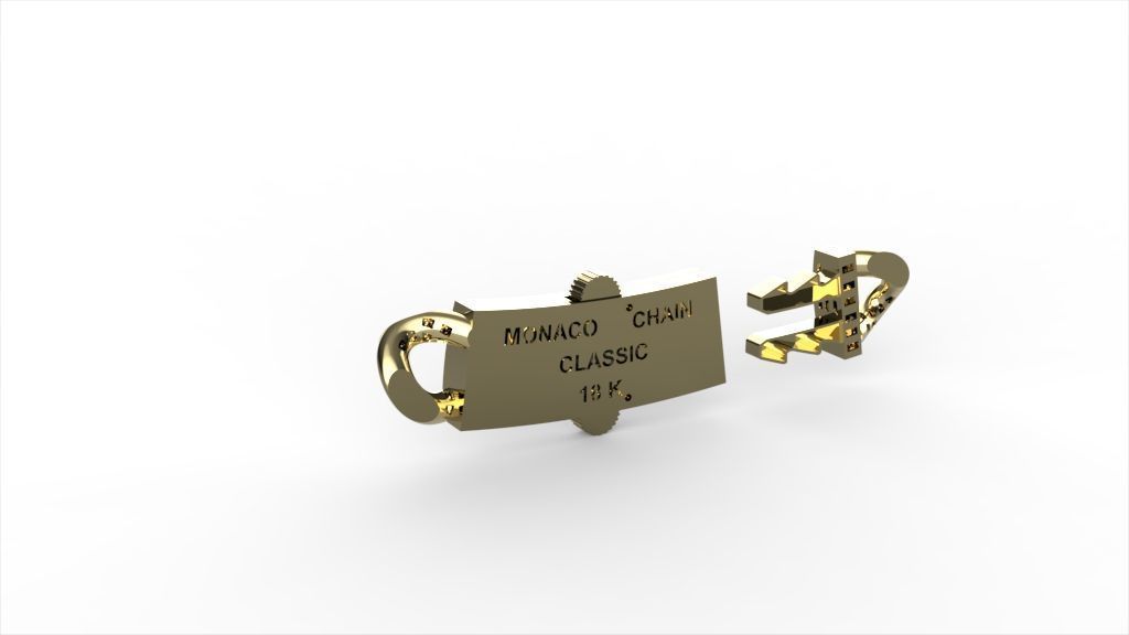 MONACO LOCK CHAIN  14MM WITH DIAMONDS  3D print model_9