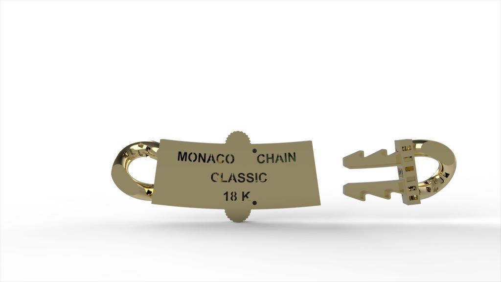 MONACO LOCK CHAIN  14MM WITH DIAMONDS  3D print model_4