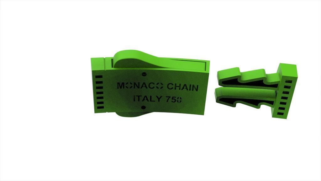 8mm monaco box claps lock for cuban chain 3D print model 3D print model_21