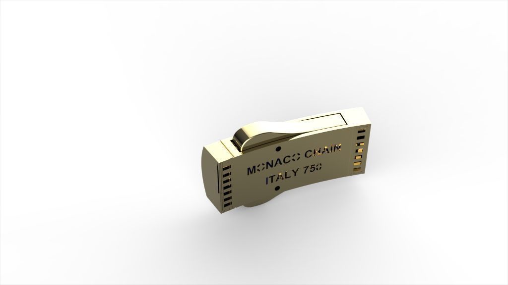 8mm monaco box claps lock for cuban chain 3D print model 3D print model_9