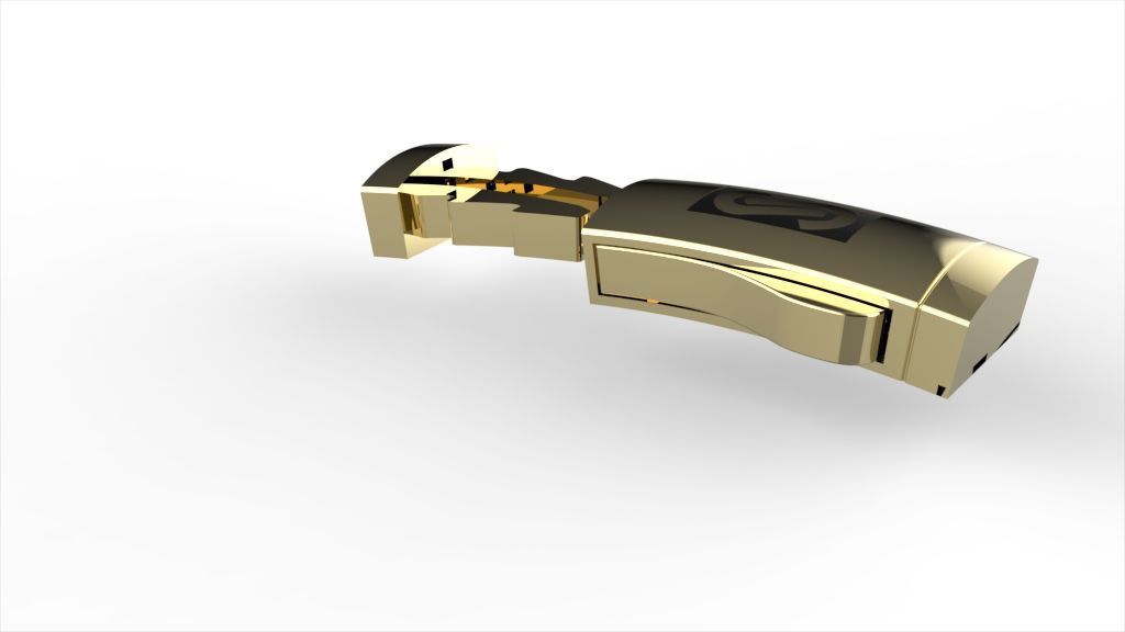 7mm monaco box claps lock for cuban chain 3D print model 3D 3D print model_9