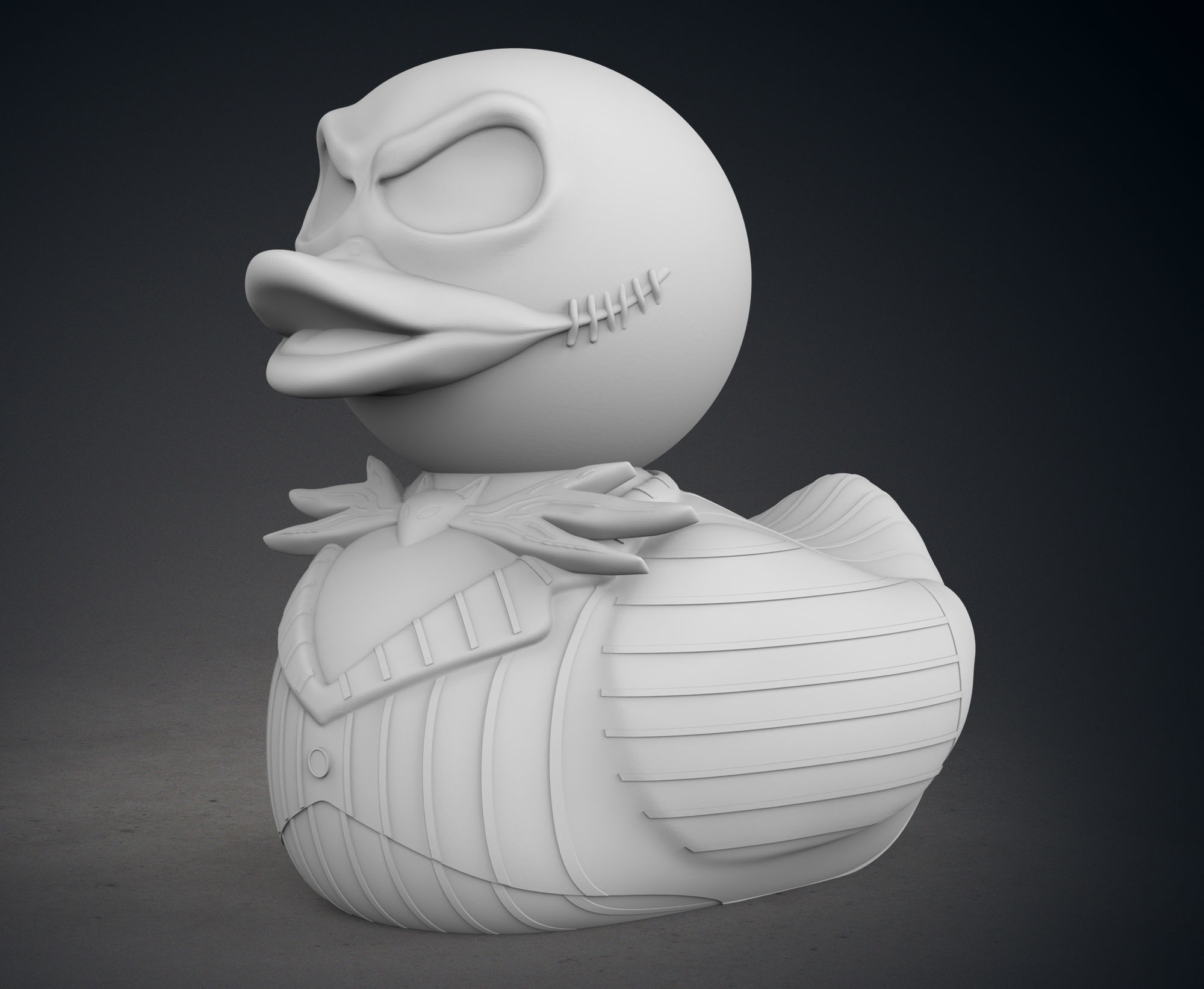 Cute  Jack Skellington Rubber Duck 3D print model_3