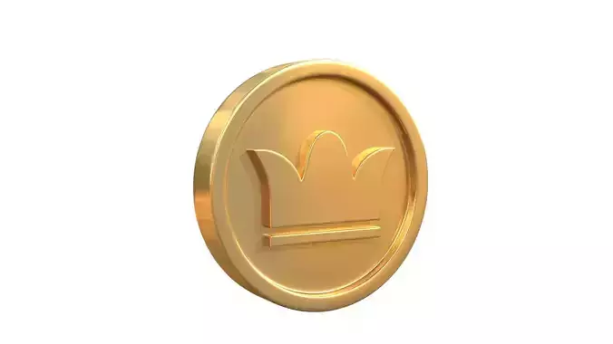 Crown coin 3D model