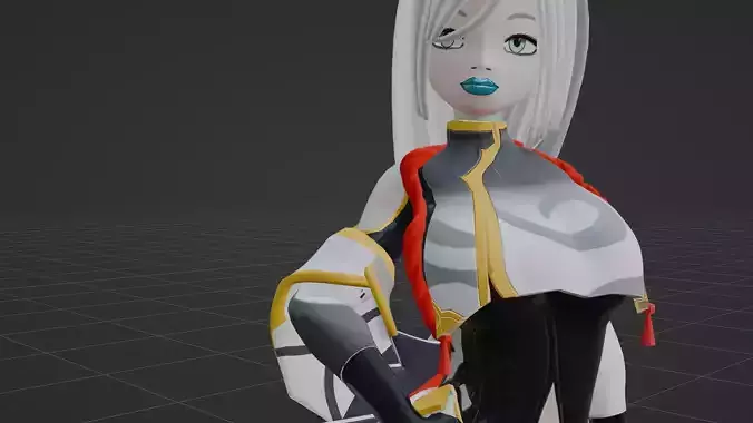 Stylized Shenhe Goth Version 3D Blender Model for Animation