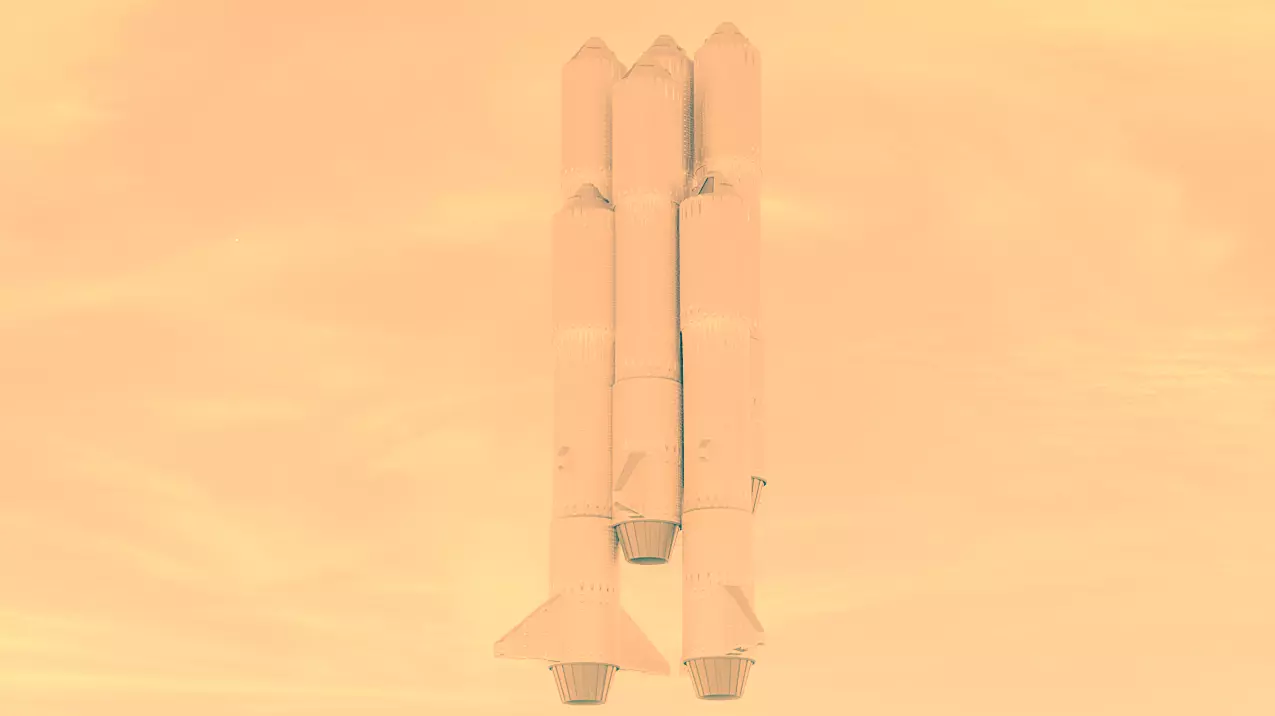 Stylized Sci Fi Rocket Game-Ready Low-Poly 3D Model Low-poly 3D model_0